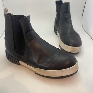 MIA Alexander Platform Chelsea Boots Lug Sole Black Pull On Bootie Women Size 10